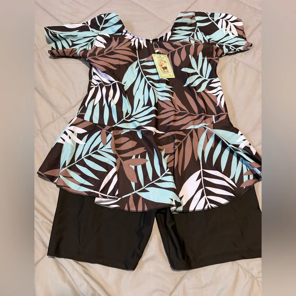 Knaspor One Piece Swim Dress Modest Swimsuit Size 14-16 - Picture 6 of 12